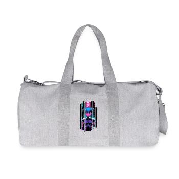 Frau geometrisches Ninja Cyborg Symbol - Recycelte Canvas-Sporttasche von Stanley/Stella - Grau meliert - Vorne