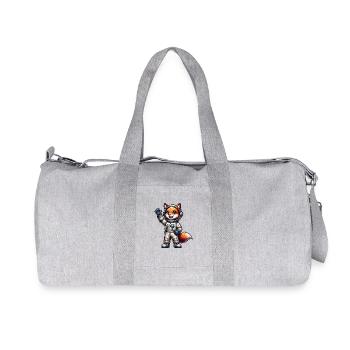 Astronaut Fox Space Cosmonaut Universe - Recycled Canvas Sports Bag by Stanley/Stella - heather grey - Front