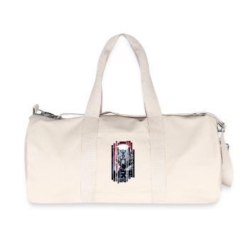 Loup argent cyborg Géométrique - Sac de sport en toile recyclée Stanley/Stella - blanc naturel - Devant