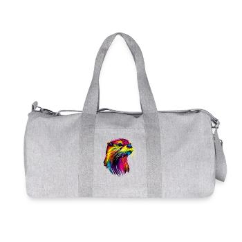 Otter Colorful Rainbow Sea Otter Marten Cute Otter - Recycled Canvas Sports Bag by Stanley/Stella - heather grey - Front