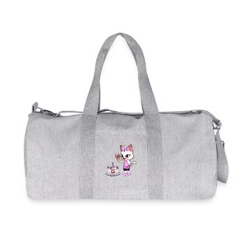 Katze Geburtstag Geburtstagsgeschenk Torte Kinder - Recycelte Canvas-Sporttasche von Stanley/Stella - Grau meliert - Vorne