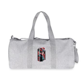 Frau Cyborg Japan Rot Kanji - Recycelte Canvas-Sporttasche von Stanley/Stella - Grau meliert - Vorne
