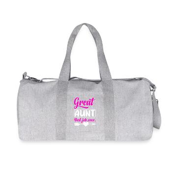 Great Aunt Best Job Ever Cute Arrow and Heart - Recycled Canvas Sports Bag by Stanley/Stella - heather grey - Front