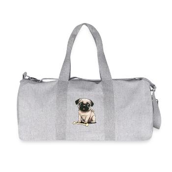 Os Chien Chiens Animaux de compagnie Animaux de compagnie Enfants - Sac de sport en toile recyclée Stanley/Stella - gris chiné - Devant