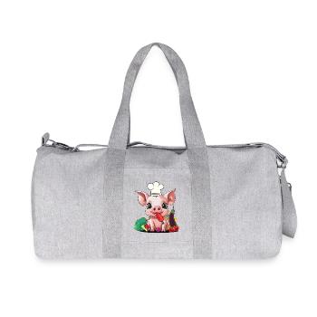 Pig Vegetable Cook Cook Cooks Cook Piglet - Recycled Canvas Sports Bag by Stanley/Stella - heather grey - Front