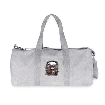 Halloween Crâne Mystique Squelette Roi Fleurs - Sac de sport en toile recyclée Stanley/Stella - gris chiné - Devant