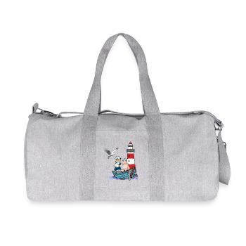 Maritime Sailor Boat Kids Child Sheep Adventure - Recycled Canvas Sports Bag by Stanley/Stella - heather grey - Front