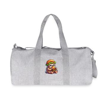 mignon paresseux hamburger cheeseburger restauration rapide ca - Sac de sport en toile recyclée Stanley/Stella - gris chiné - Devant