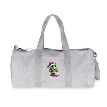 Christmas Cactus Skier Winter Santa Claus - Recycled Canvas Sports Bag by Stanley/Stella - heather grey - Front