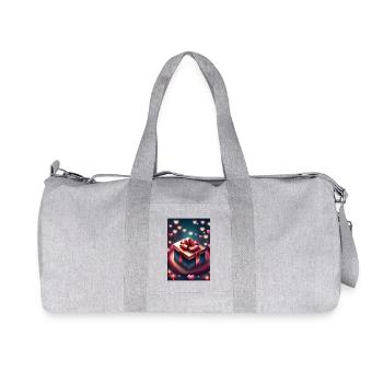 A gift and a lot of hearts - Recycled Canvas Sports Bag by Stanley/Stella - heather grey - Front