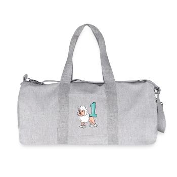 Numéro 1 Numéro Un - Motif Chien Caniche - Sac de sport en toile recyclée Stanley/Stella - gris chiné - Devant