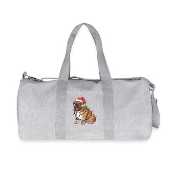 Bullmastiff Christmas Lights Xmas Dogs Gifts - Recycled Canvas Sports Bag by Stanley/Stella - heather grey - Front