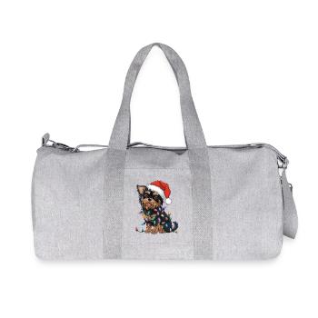Affenpinscher Christmas Lights Xmas Dogs Gifts - Recycled Canvas Sports Bag by Stanley/Stella - heather grey - Front