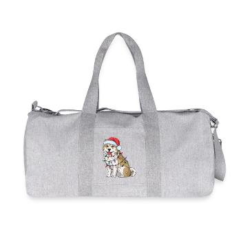 Akita Noël Lumières Noël Chiens Cadeaux pour Femmes - Sac de sport en toile recyclée Stanley/Stella - gris chiné - Devant