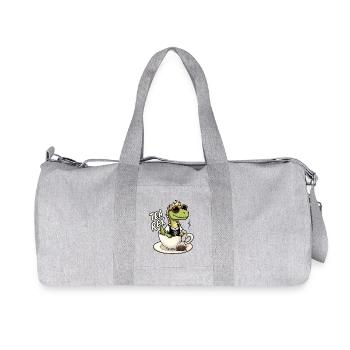 Tea Rex Dinosaurier Tyrannosaurus Rex Dirndl - Recycelte Canvas-Sporttasche von Stanley/Stella - Grau meliert - Vorne