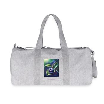 Beautiful blueberry on a leaf - Recycled Canvas Sports Bag by Stanley/Stella - heather grey - Front