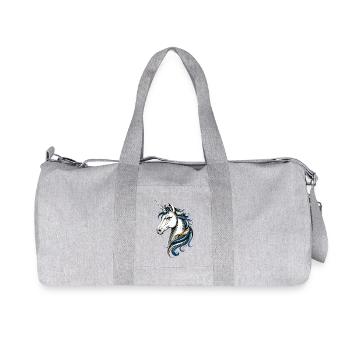 Unicorn Rider Pony Farm Horses Riding Unicorns - Recycled Canvas Sports Bag by Stanley/Stella - heather grey - Front