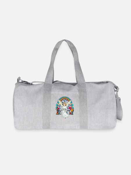 Regenbogen Engel Schutzengel Schmetterlinge Blume - Recycelte Canvas-Sporttasche von Stanley/Stella - Grau meliert