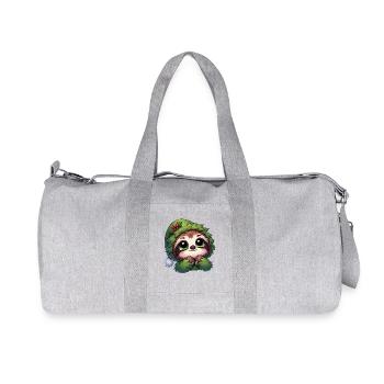 Funny Sloth Christmas Tree Costume Cartoon - Recycled Canvas Sports Bag by Stanley/Stella - heather grey - Front