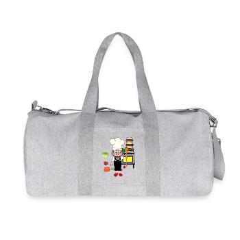 Monkey Kitchen Cook Cooks Cooks Culinary Arts - Recycled Canvas Sports Bag by Stanley/Stella - heather grey - Front