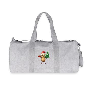 Santa Claus Christmas Tree Peanut Child - Recycled Canvas Sports Bag by Stanley/Stella - heather grey - Front