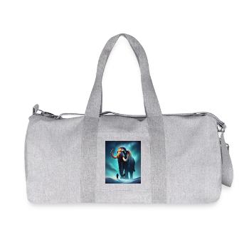 Un mammouth cool et un humain - Sac de sport en toile recyclée Stanley/Stella - gris chiné - Devant