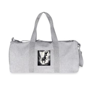 Cool tyrannosaurus rex t-shirt design - Recycled Canvas Sports Bag by Stanley/Stella - heather grey - Front