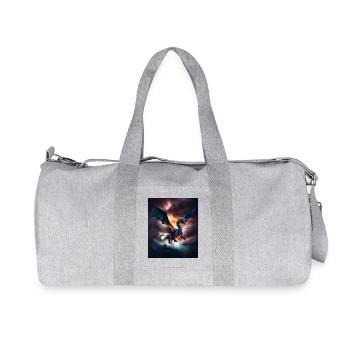Cool dragon flying over the clouds - Recycled Canvas Sports Bag by Stanley/Stella - heather grey - Front