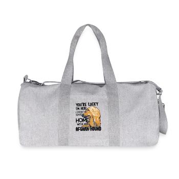 Afghan Hound You're Lucky I am Here - Recycled Canvas Sports Bag by Stanley/Stella - heather grey - Front