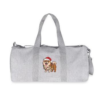 Chow Chow Christmas Lights Xmas Dogs Gifts for Men - Recycelte Canvas-Sporttasche von Stanley/Stella - Grau meliert - Vorne