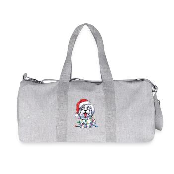 Coton de Tuléar Lumières de Noël Noël Chiens Cadeaux - Sac de sport en toile recyclée Stanley/Stella - gris chiné - Devant