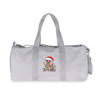 Lumières de Noël chinoises à crête Noël Chiens Cadeaux - Sac de sport en toile recyclée Stanley/Stella - gris chiné - Devant