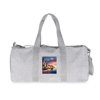 Denmark town harbour - Recycled Canvas Sports Bag by Stanley/Stella - heather grey - Front