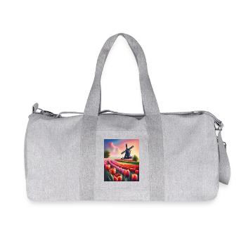 Un beau champ de tulipes en Hollande - Sac de sport en toile recyclée Stanley/Stella - gris chiné - Devant