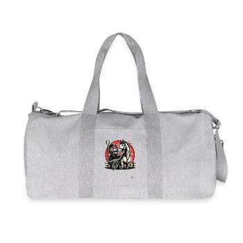 Grim Reaper loves riding and his horse - Recycled Canvas Sports Bag by Stanley/Stella - heather grey - Front