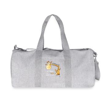 Lustige Giraffe I Wildtier Tiermotiv - Recycelte Canvas-Sporttasche von Stanley/Stella - Grau meliert - Vorne