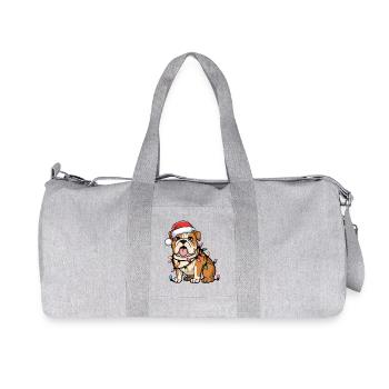 English Bulldog Christmas Lights Xmas Dogs Gifts - Recycelte Canvas-Sporttasche von Stanley/Stella - Grau meliert - Vorne