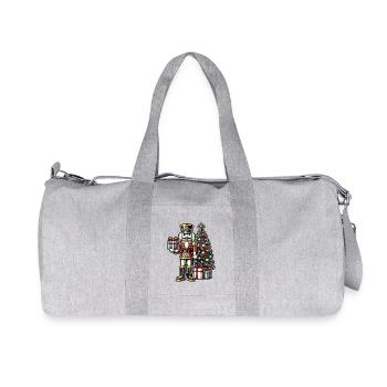 Nussknacker Mit Weihnachtsbaum Und Geschenken - Recycelte Canvas-Sporttasche von Stanley/Stella - Grau meliert - Vorne