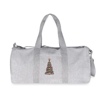 Pug Christmas Tree Funny Dog Motifs - Recycled Canvas Sports Bag by Stanley/Stella - heather grey - Front