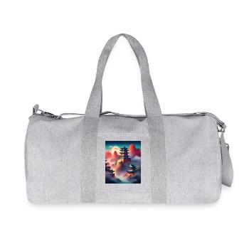 Japanese castles on mountains - Recycled Canvas Sports Bag by Stanley/Stella - heather grey - Front
