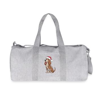 Pharaoh Hound Christmas Lights Xmas Dogs Gifts - Recycled Canvas Sports Bag by Stanley/Stella - heather grey - Front