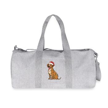 Rhodesian Ridgeback Christmas Lights Xmas Dogs - Recycled Canvas Sports Bag by Stanley/Stella - heather grey - Front