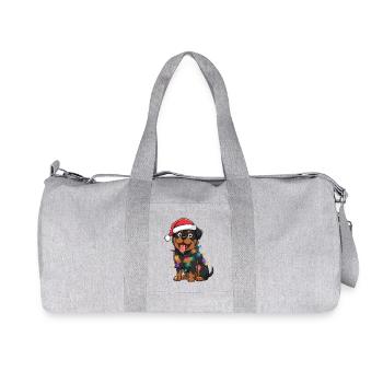 Rottweiler Christmas Lights Xmas Dogs Gifts - Recycled Canvas Sports Bag by Stanley/Stella - heather grey - Front