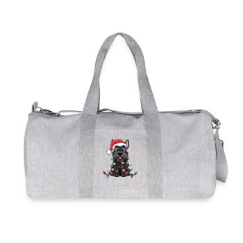 Scottish Terrier Christmas Lights Xmas Dogs Gifts - Recycled Canvas Sports Bag by Stanley/Stella - heather grey - Front