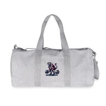 Weihnachtlicher Krampus Bodybuilder Muskeltraining - Recycelte Canvas-Sporttasche von Stanley/Stella - Grau meliert - Vorne