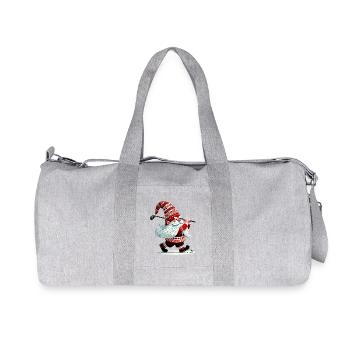 Golfspieler Gnome Zwerg Weihnachtlicher Golfer Elf - Recycelte Canvas-Sporttasche von Stanley/Stella - Grau meliert - Vorne