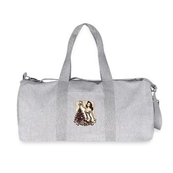 Retro Weihnachts Pin-Up Vintage Charme - Recycelte Canvas-Sporttasche von Stanley/Stella - Grau meliert - Vorne