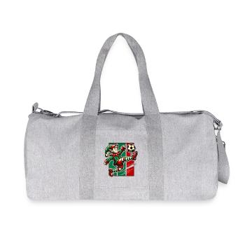 Motif sportif de joueur de football elfe de Noël - Sac de sport en toile recyclée Stanley/Stella - gris chiné - Devant