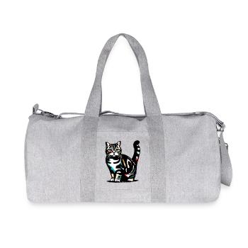 Chat - Sac de sport en toile recyclée Stanley/Stella - gris chiné - Devant