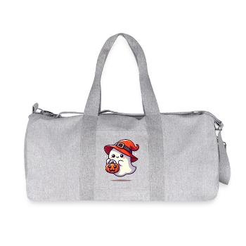 Adorable fantôme avec chapeau de sorcière - Sac de sport en toile recyclée Stanley/Stella - gris chiné - Devant